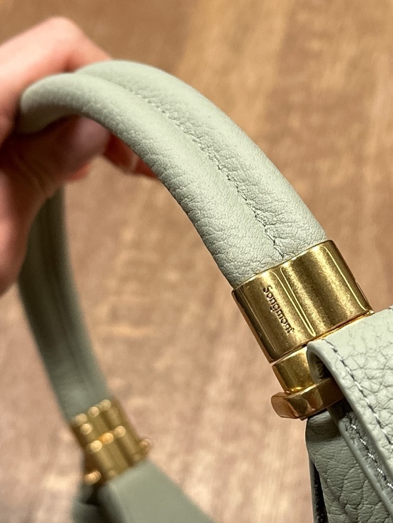 Songmont Luna Leather Crossbody Strap Mint Green Purse Bag - Picture 7 of 15